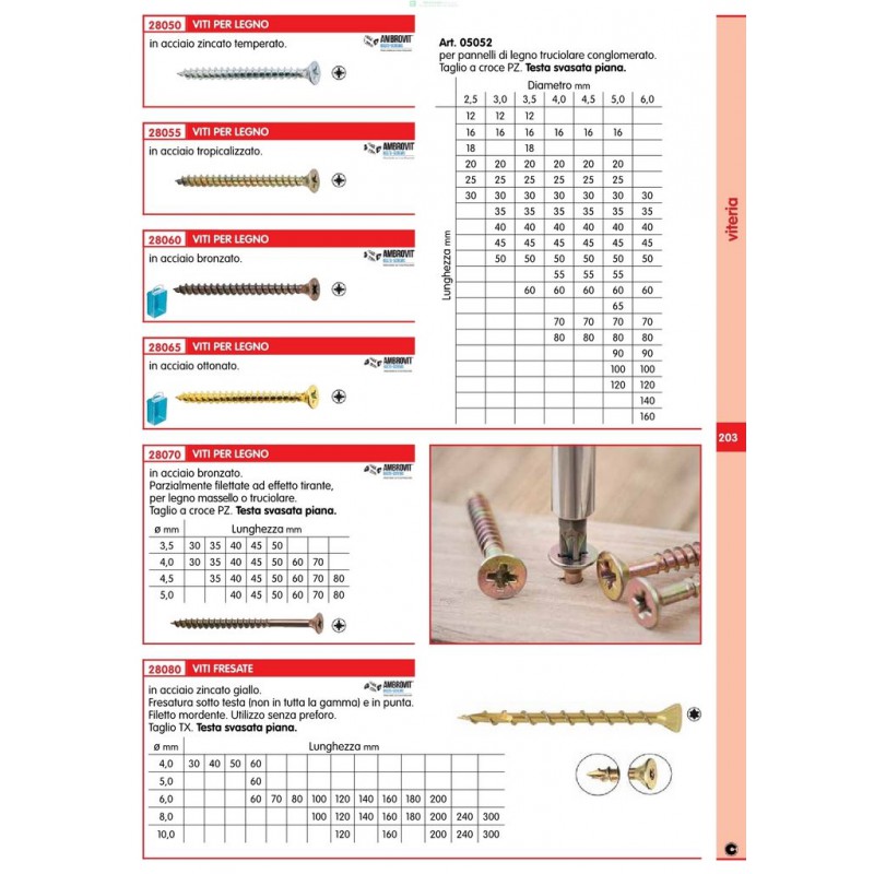 VITE PER LEGNO TESTA SVASATA-10PZ- – Brico Pali Legno
