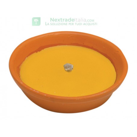 10PZ CITRONELLA CANDELA PER ESTERNO IN COCCIO DI TERRACOTTA ANTIVENTO CM 18