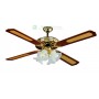 VENTILATORE A SOFFITTO "OLD AMERICA" 3 VEL TELECOMANDO 4 PUNTI LUCE 130 CM