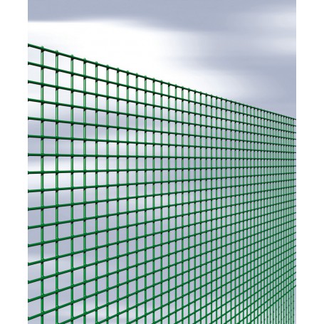 RETE PER RECINZIONE MAGLIA QUADRA ELETTROSALDATA PLASTIFICATA MM 6X6 ALTEZZA 50 CM VERDE 25 MT