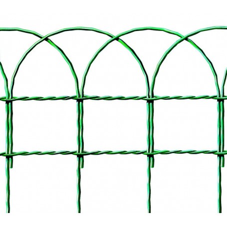 2PZ RETE PER RECINZIONE IN ACCIAIO ZINCATO E PLASTIFICATO ORNAMENTALE VERDE ALTEZZA 65 CM 25 MT
