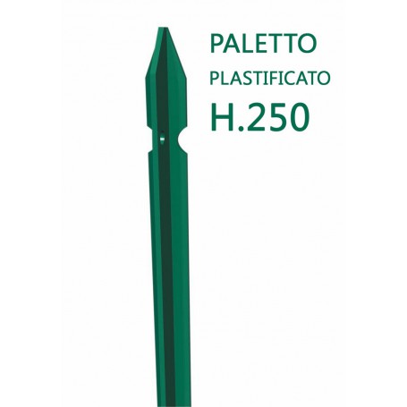 10PZ PALETTO A "T" SEZIONE MM 30X30X3 ALTEZZA 250 CM PLASTIFICATO VERDE PER RECINZIONI