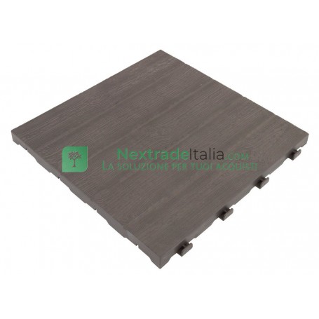 6PZ PAVIMENTO IN PP CM 40X40 EFFETTO LEGNO E40LM PER INT/EST CON INCASTRI