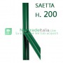 10PZ SAETTA A "L" ALTEZZA 200 CM VERDE PLASTIFICATA Per sostegno paletti per recinzione