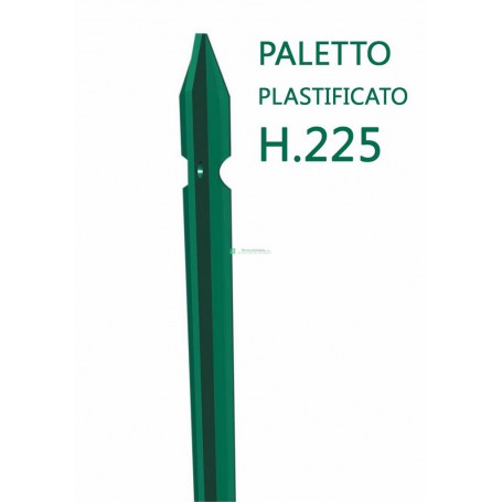 10PZ PALETTO A "T" SEZIONE MM 30X30X3 ALTEZZA 225 CM PLASTIFICATO VERDE PER RECINZIONI