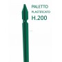 10PZ Paletto a T altezza 200 CM sezione mm 35x35x3,5 PLASTIFICATO Palo Verde da GIARDINO recinzione in ferro