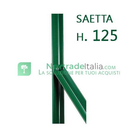 10PZ Saetta di sostegno a L H 125 CM 25x25x3 mm PLASTIFICATA per paletti in ferro a T da H 150 | recinzioni da GIARDINO