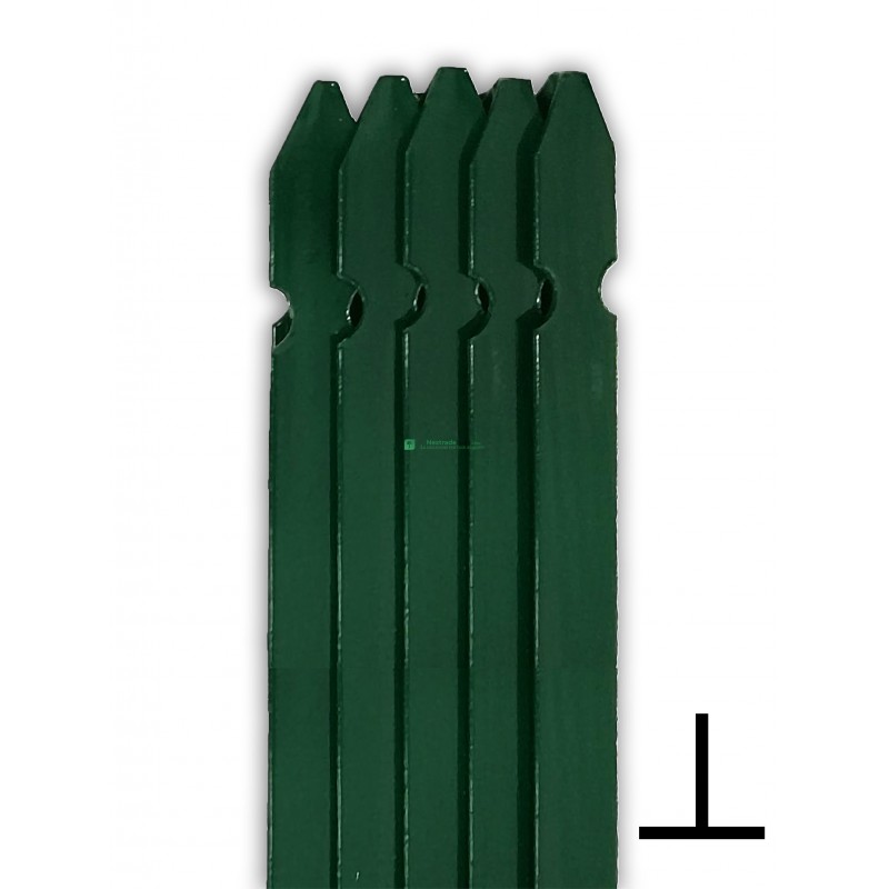 5 Paletti A T In Ferro Plastificato Verde Per Recinzione - Altezza 150 Cm - Foto 4