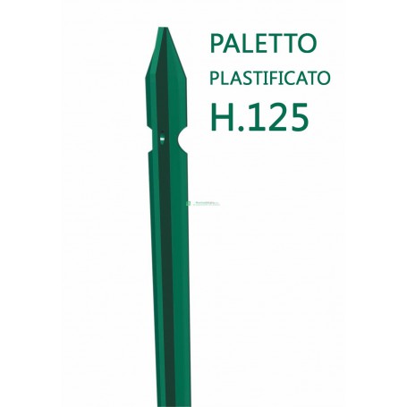 Paletto a T altezza 125 CM sezione mm 30x30x3 PLASTIFICATO Palo Verde da GIARDINO recinzione in ferro
