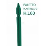 Paletto a T altezza 100 CM sezione mm 30x30x3 PLASTIFICATO Palo Verde da GIARDINO recinzione in ferro
