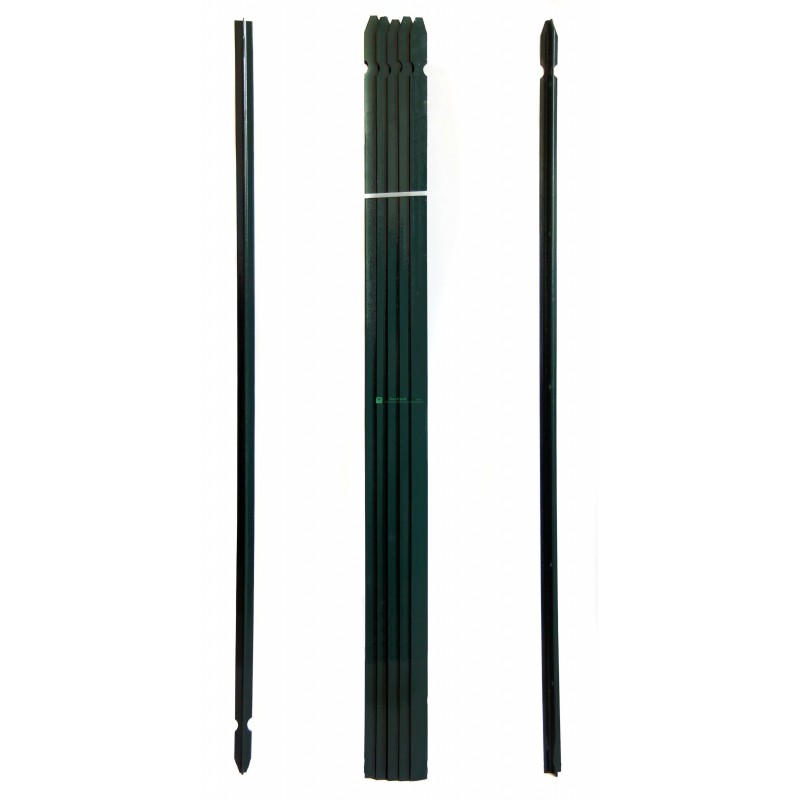 5 Paletti A T In Ferro Plastificato Verde - Per Recinzioni, Altezza 250cm - Foto 12