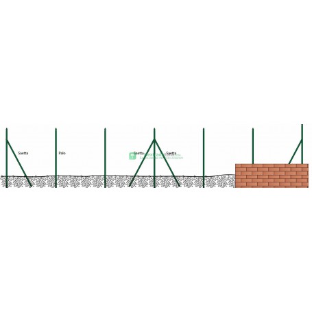 Paletti x recinzione a t verde 30x30x3 in ferro verniciato varie altezze  pezzi per confezione: 10 altezza