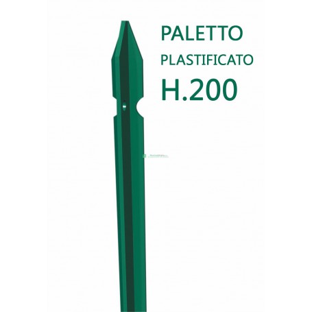 Paletto a T altezza 200 CM sezione mm 35x35x3,5 PLASTIFICATO Palo Verde da GIARDINO recinzione in ferro