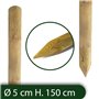 PALI TONDI IN LEGNO Ø CM 5 ALTEZZA CM 150 H CON PUNTA TRATTATI ED IMPREGNATI PER RECINTO/STACCIONATA/STECCATO PALO TONDO