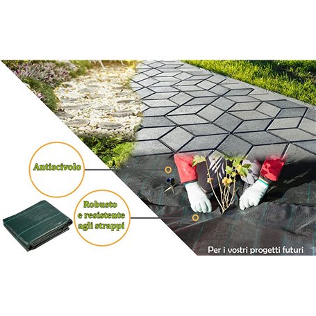 Orto Bio Telo Pacciamatura Nero DI GIULIO - 100m X 1m, Fori Ogni 30cm, Antierbacce Per Film Pacciamante Forato - Foto 6
