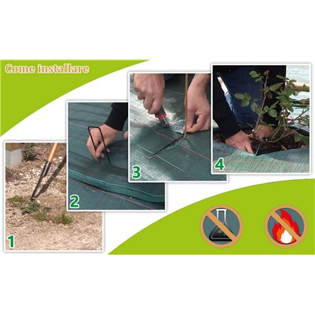 Telo Pacciamatura Nero Mt 3,3 X 200 =mq 660 Anti Erbacce Per Orto Giardino Stabilizzazione Uv - Foto 4