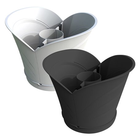 1PZ VASO 'TULIPANO' IN SET cm 34,5 x 19 x h 30 Lt. 5 - grigio