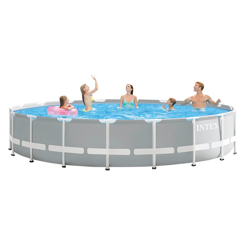 Piscine Piscina Tonda Con Telaio Prisma Intex Frame Greywood Cm 549x122h