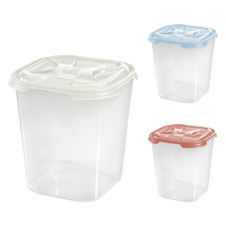 CONTENITORE QUADRO ALTO IN PLASTICA 'FRIGO BOX' lt1 cm 11,7x11,7xh.14 acqua trasp.