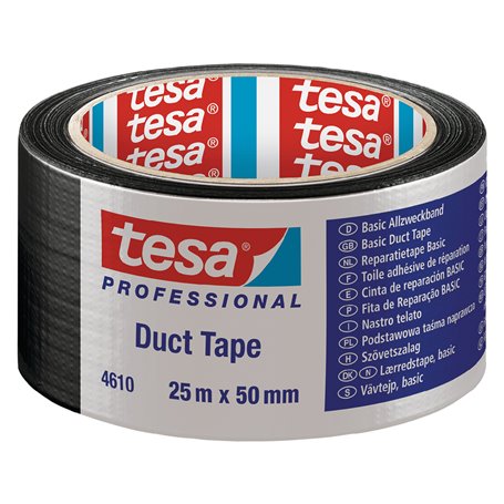 6PZ NASTRO TELATO 'DUCT TAPE 4610' mm 50 x mt. 25 - colore nero