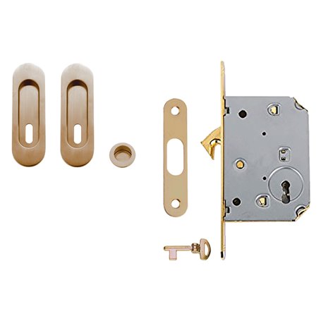 1PZ KIT PER PORTE SCORREVOLI finitura ottone lucido