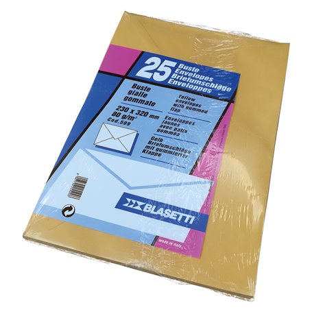 1PZ BUSTA DA LETTERA 23 x 32 gialla - s/finestra 25 pz