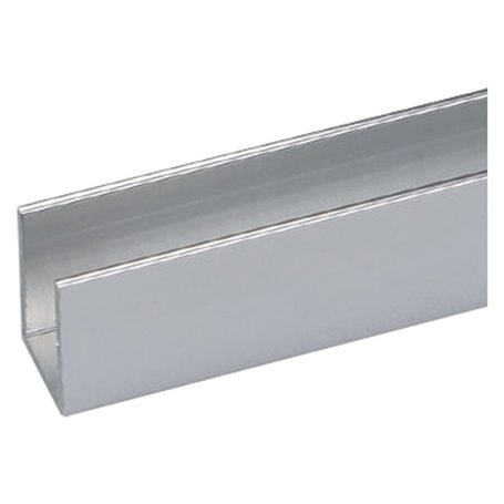 10PZ PROFILO PER FAI DA TE TIPO 'U' mm 10 x 10 x 1 - mt 2 argento bril.
