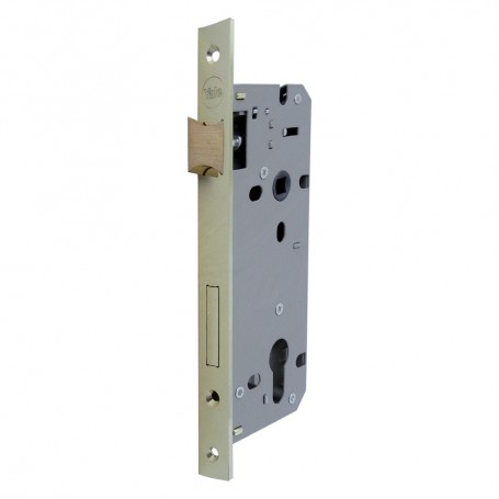 SERRATURA DA INFILARE PER PORTA LEGNO ART. Y52X E60 b.quadro -controp.ottone lucido