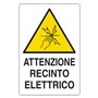 10PZ CARTELLO 'ATTENZIONE RECINTO ELETTRICO' cm 20 x 30