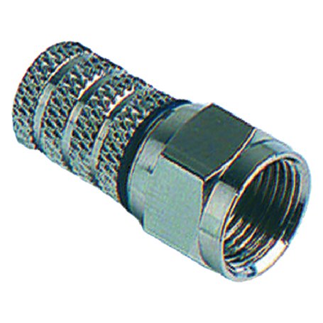 1PZ CONNETTORE 'F' PER CAVI SAT Ã˜ 5,0 mm - busta appendibile 6 pz