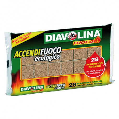 24PZ DIAVOLINA 'ACCENDIFUOCO ECOLOGICA' 28 cubi - art. 15312