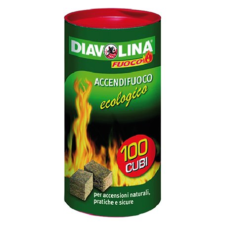 6PZ DIAVOLINA 'ACCENDIFUOCO ECOLOGICA' 100 cubi - art. 15317