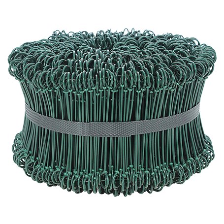 1PZ LEGACCI FILO FERRO PLASTIFICATO mm 140 - cf.1000 pz colore verde