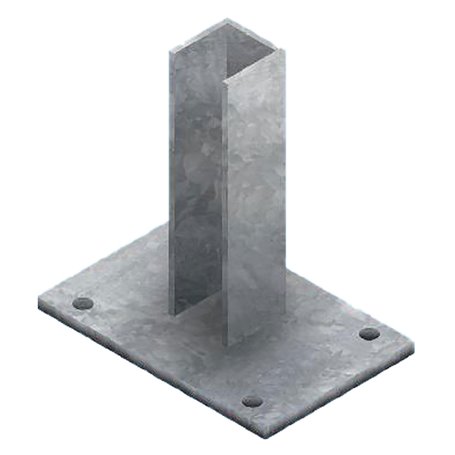 4PZ BASE SUPPORTO PER PALETTO QUADRO zincata - per paletto mm 50 x 50