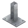 4PZ BASE SUPPORTO PER PALETTO QUADRO zincata - per paletto mm 50 x 50