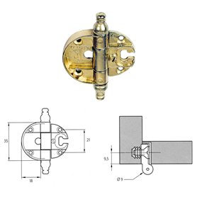 2PZ CERNIERA PER MOBILI 'A0056' oro