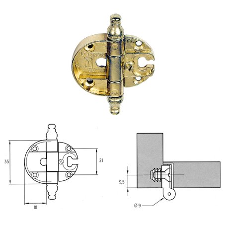 2PZ CERNIERA PER MOBILI 'A0056' oro