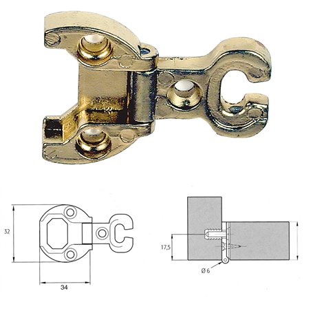 2PZ CERNIERA PER MOBILI 'A0054' bronzata