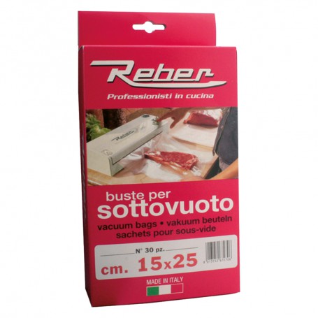 1PZ SACCHETTI PRETAGLIATI PER SOTTOVUOTO 15 x 25 cf.30 pz