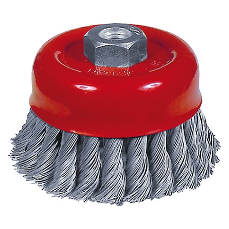 SPAZZOLA A TAZZA PER SMERIGLIATRICE filo 0,50 mm - Ã˜ 120 mm
