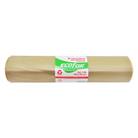 1PZ SACCHI POLIETILENE NETTEZZA URBANA 'EXTRA STRONG' cm 90 x 120 cf.6 pz - lt.150 ambra