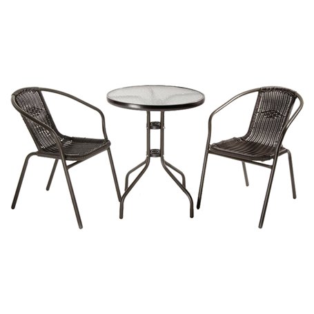 1PZ SET GIARDINO IN POLYRATTAN 'ACHILLE' colore marrone/antracite