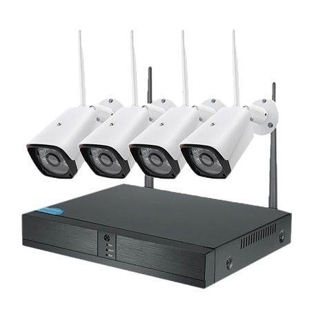 1PZ KIT VIDEOSORVEGLIANZA WIRELESS 1 NVR + 4 telecamere