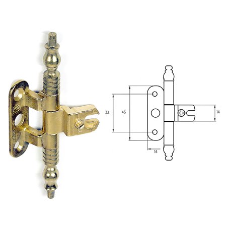 2PZ CERNIERA PER MOBILI 'A0114' bronzata