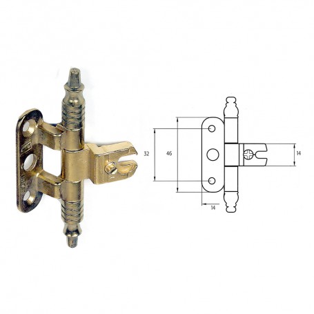 2PZ CERNIERA PER MOBILI 'A0113' bronzata