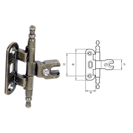 2PZ CERNIERA PER MOBILI 'A0058' oro