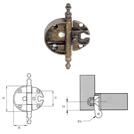 2PZ CERNIERA PER MOBILI 'A0057' oro