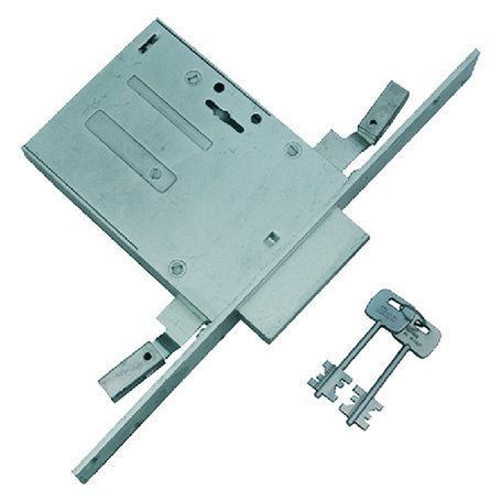 SERRATURA A DOPPIA MAPPA DA INFILARE PER FASCIA AR E 70 - scatola mm 123 x 82