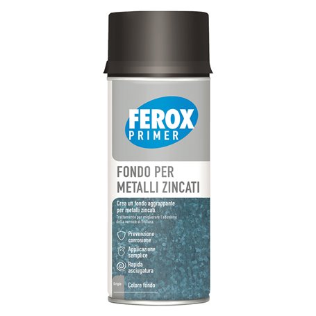 6PZ FEROX FONDO AGGRAPPANTE SPRAY lamiere zincate (fondo grigio)