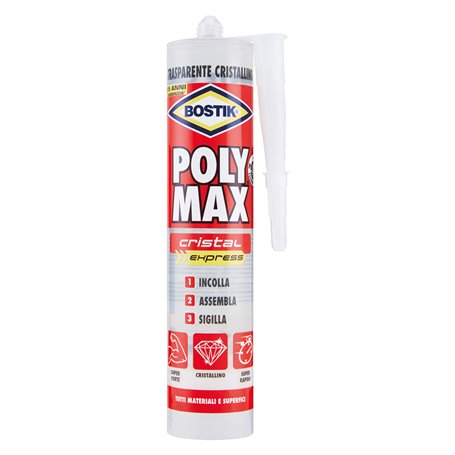 12PZ ADESIVO SIGILLANTE UNIVERSALE 'POLY MAX' CRISTAL E gr. 115 (clip strip)